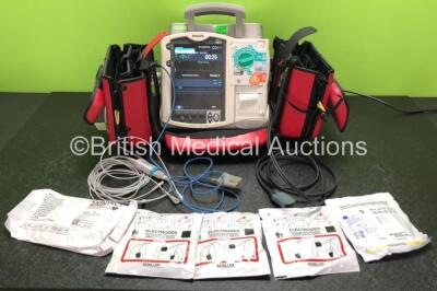 Philips Heartstart MRx Defibrillator Including Pacer, ECG, NiBP, SpO2 and Printer Options with 1 x M3538A Battery, 1 x Power Module, 1 x Paddle Lead, 1 x 3 Lead ECG Lead, 1 x SpO2 Finger Sensor and 5 x Electrode Packs *All Expired* (Powers Up, Carry Case 