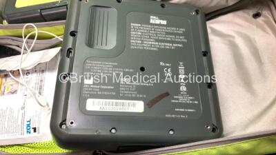 3 x Zoll AED PRO Defibrillators with 3 x Batteries, 2 x 3 Lead ECG Leads, 3 x Defibrillator Pads *2 In Date, 1 Out of Date* in 3 x Carry Bags (All Power Up) *SN AA10J019007, AA09L015646, AA06D002408* - 5