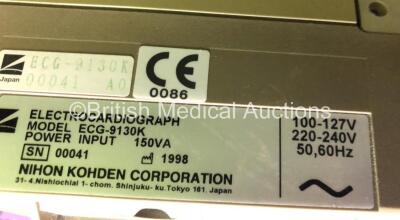 Nihon Kohden ECG-9139K Cardiofax Q Electrocardiograph Machine with 1 x 10 Lead ECG Lead (Powers Up) *GH* - 4