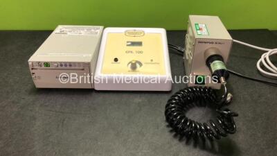 Mixed Lot Including 1 x Mitsubishi P93 Printer, 1 x Silhouette Dermalift EPLI 100 Unit and 1 x Olympus MU-1 Leakage Tester with 1 x Olympus Leakage Tester Cable (All Power Up) *SN 1405892, E1003385L, BA04108964*