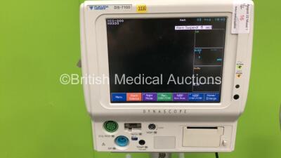 1 x Welch Allyn SPOT Vital Signs Monitor on Stand with BP Hose and SPO2 Finger Sensor and Fukuda Denshi DS-7100 Patient Monitor on Stand (Both Power Up) - 4