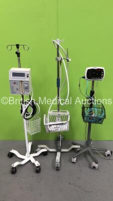 Mixed Lot Including 1 x Charter Kontron Patient Monitor on Stand with Leads (Powers Up) 1 x EME Advance Infant Flow System with Hoses on Stand and 1 x Airvo 2 Humidifier Stand with Hose