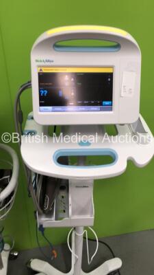 4 x Welch Allyn 6000 Series Vital Signs Monitors on Stands with 4 x Leads (All Power Up) *NA* - 2