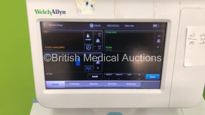 4 x Welch Allyn 6000 Series Vital Signs Monitors on Stands (All Power Up with 1 x Missing Battery Casing) *NA* - 5