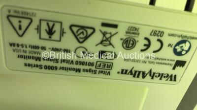 4 x Welch Allyn 6000 Series Vital Signs Monitors on Stands (All Power Up with 1 x Missing Battery Casing) *NA* - 8