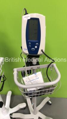 5 x Welch Allyn SPOT Vital Signs Monitors on Stands with Chargers and Some Leads (All Power Up) - 2