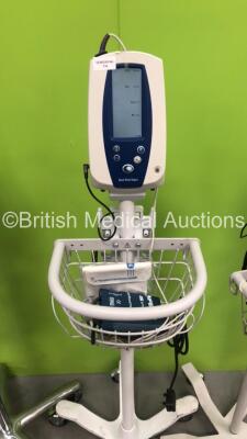 5 x Welch Allyn SPOT Vital Signs Monitors on Stands with Chargers and Some Leads (All Power Up) - 3