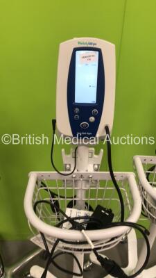 5 x Welch Allyn SPOT Vital Signs Monitors on Stands with Chargers and Some Leads (All Power Up) - 3