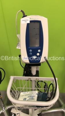 5 x Welch Allyn SPOT Vital Signs Monitors on Stands with Chargers and Some Leads (All Power Up) - 5