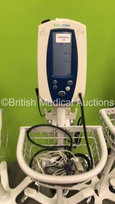 5 x Welch Allyn SPOT Vital Signs Monitors on Stands with Chargers and Some Leads (All Power Up) - 5