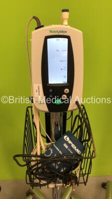 4 x Welch Allyn 420 Series Vital Signs Monitors on Stands with Selection of Leads (All Power Up) - 3