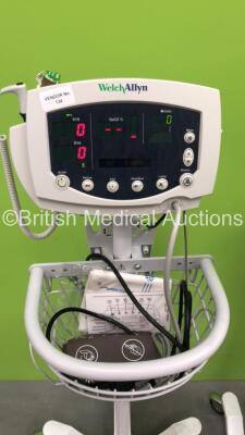 2 x Welch Allyn 53N00 Vital Signs Monitor on Stand and 1 x Welch Allyn 53NT0 Vital Signs Monitor on Stand (All Power Up) - 4