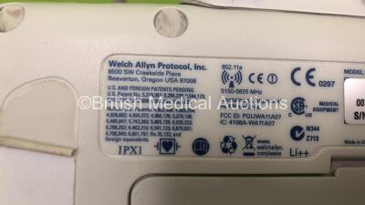 2 x Welch Allyn Spot Vital Signs LXi Vital Signs Monitors on Stands with Leads and 1 x Welch Allyn Propaq LT Patient Monitor on Stand with BP Hose and Cuff (Powers Up) - 6