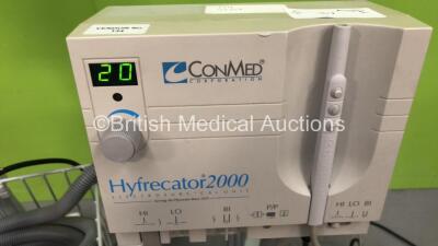 1 x ConMed Hyfrecator 2000 Electrosurgical Unit on Stand with Handpiece and ivy BioMedical 7800 Cardiac Trigger Monitor on Stand (Both Power Up) - 4