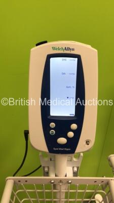 4 x Welch Allyn SPOT Vital Signs Monitors on Stands with Chargers (All Power Up) - 4