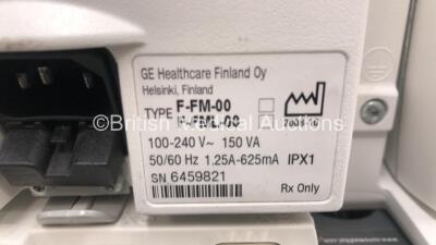 3 x Datex Ohmeda S/5 FM Monitors with 2 x Type -PSMP-00 and 1 x Type-PSM-00 Modules (All Power Up with 1 x Missing Dial) *6459821 / 6383805 / 6263666* - 8