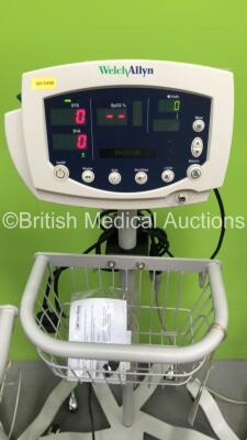 1 x Welch Allyn 53N00, 2 x Welch Allyn 53NT0 Vital Signs Monitors on Stands and 1 x Welch Allyn 420 Series Vital Signs Monitor on Stand (All Power Up) *JA069498 / JA067236 / JA059088* - 4