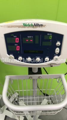 1 x Welch Allyn 53N00, 2 x Welch Allyn 53NT0 Vital Signs Monitors on Stands and 1 x Welch Allyn 420 Series Vital Signs Monitor on Stand (All Power Up) *JA069498 / JA067236 / JA059088* - 5