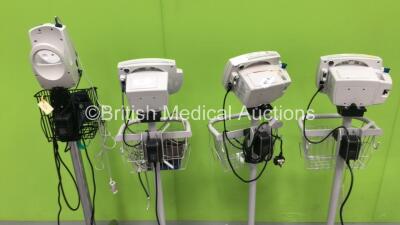 1 x Welch Allyn 53N00, 2 x Welch Allyn 53NT0 Vital Signs Monitors on Stands and 1 x Welch Allyn 420 Series Vital Signs Monitor on Stand (All Power Up) *JA069498 / JA067236 / JA059088* - 6