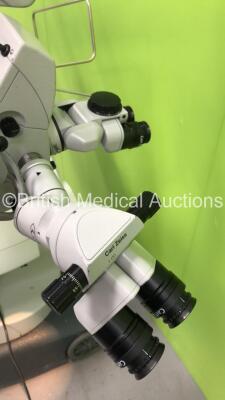 Zeiss OPMI NEURO Triple Operated Surgical Microscope with 3 x Zeiss f170 Binoculars, 6 x 10x Eyepieces, Zeiss Varioskop Lens, Zeiss Superlux 301 Light Source on Zeiss NC 4 Stand (Powers Up with Clear View) - 6