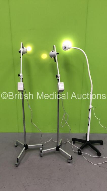 3 x Patient Examination Lamps on Stands (All Power Up)