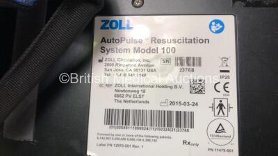 Zoll Autopulse Resuscitation System Model 100 *Mfd 2015* with 1 x Life Band Strap, 1 x Zoll Auto Pulse Multi Chemistry Battery Charger (Powers Up When Tested with Stock Battery-Battery Not Included, Damaged Casing See Photo) - 6