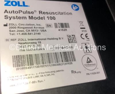 Zoll Autopulse Resuscitation System Model 100 *Mfd 2016* with 1 x Life Band Strap, 1 x Zoll Auto Pulse Multi Chemistry Battery Charger and 1 x Zoll Li-Ion Battery (Powers Up When Tested with Stock Battery-Battery Not Included) - 6