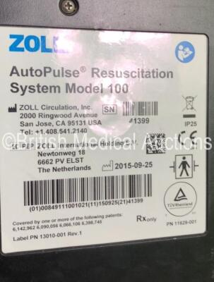 Zoll Autopulse Resuscitation System Model 100 *Mfd 2015* with 1 x Life Band Strap (Powers Up When Tested with Stock Battery-Battery Not Included) - 3