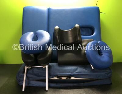 3 x Foldable Patient Examination Couches with Head Rests *1 with Damage-See Photos*