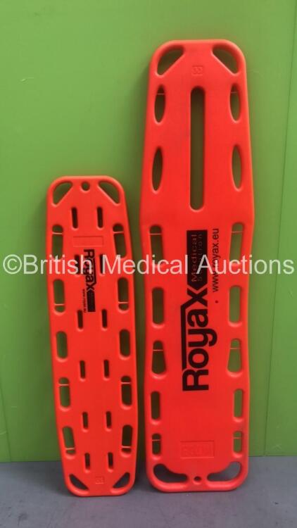 2 x Royax Spinal Boards - Good Condition (1 x Adult, 1 x Infant)