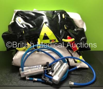 Job Lot Including 2 x Hartwell Medical Evac U Splint Mattresses, 1 x Hartwell Medical Evac U Splint Medium, 1 x Hartwell Medical Evac U Splint Small, 4 x Hartwell Medical Evac U Splint Pumps and 2 x PAX Mattresses