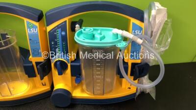 4 x Laerdal LSU Suction Units with 3 x Cups and 3 x Batteries (All Power Up, 2 x Missing Cup Lids - See Photos) *SN 78232086570 / 78271469724 / 78271469723 / 78262087961* - 5