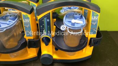 6 x Laerdal LSU Suction Units with 6 x Cups and 6 x Batteries (All Power Up) *SN 78191185017 / 78231074195 / 78320962976 / 78081465015 / 78180959636 / 78191184996* - 4