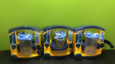 6 x Laerdal LSU Suction Units with 6 x Cups and 6 x Batteries (All Power Up, 2 x Missing Rubber Caps, 1 x Crack in Casing - See Photos) *SN 78091687939 / 78151184181 / 78230897960 / 78041686976 / 78310962645 / 78081465025* - 5