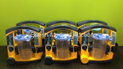 6 x Laerdal LSU Suction Units with 6 x Cups and 6 x Batteries (All Power Up, 1 x Missing Rubber Cap - See Photos) *SN 78081465016 / 78481474876 / 78041686993 / 78231074201 / 78231074213 / 78470854562*