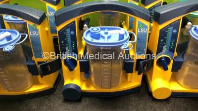 6 x Laerdal LSU Suction Units with 6 x Cups and 6 x Batteries (All Power Up, 1 x Missing Rubber Cap - See Photos) *SN 78081465016 / 78481474876 / 78041686993 / 78231074201 / 78231074213 / 78470854562* - 3