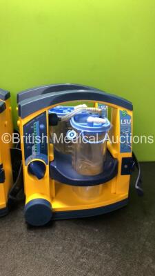 6 x Laerdal LSU Suction Units with 6 x Cups and 6 x Batteries (All Power Up) *SN 78021293400, 78091687936, 78230897969, 78081687777, 78471474585, 78490967884* - 2