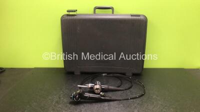 Olympus BF-1T240 Video Bronchoscope in Case - Engineer's Report : Optical System - No Fault Found, Angulation - No Fault Found, Insertion Tube - Minor Indents Present, Light Transmission - No Fault Found, Channels - Bio Channel Blocked, Leak Check - No Fa