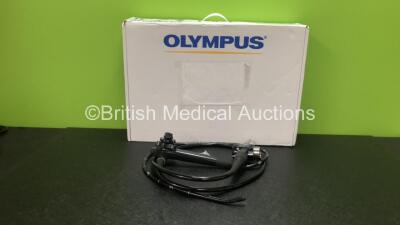 Olympus GIF-H260 Video Gastroscope in Case - Engineer's Report : Optical System - No Fault Found, Angulation - No Fault Found, Insertion Tube - Minor Bite Marks Present, Light Transmission - No Fault Found, Channels - No Fault Found, Leak Check - No Fault