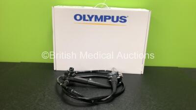 Olympus PCF-240S Video Sigmoidoscope in Case - Engineer's Report : Optical System - No Fault Found, Angulation - No Fault Found, Insertion Tube - No Fault Found, Light Transmission - No Fault Found, Channels - No Fault Found, Leak Check - No Fault Found *