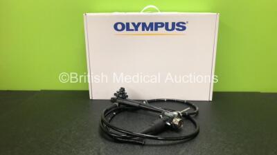 Olympus PCF-240S Video Sigmoidoscope in Case - Engineer's Report : Optical System - No Fault Found, Angulation - No Fault Found, Insertion Tube - No Fault Found, Light Transmission - No Fault Found, Channels - No Fault Found, Leak Check - No Fault Found *