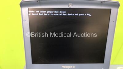 GE Voluson e Portable Ultrasound Scanner with 1 x Transducer/Probe (AB2-7-RS * Mfd Oct 2017 *) and Sony Digital Graphic Printer UP-D897 on Voluson Dock Cart (Powers Up - Hard Drive Removed) * SN B54511 * * Mfd Feb 2011 * - 3