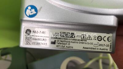 GE Voluson e Portable Ultrasound Scanner with 1 x Transducer/Probe (AB2-7-RS * Mfd Oct 2017 *) and Sony Digital Graphic Printer UP-D897 on Voluson Dock Cart (Powers Up - Hard Drive Removed) * SN B54511 * * Mfd Feb 2011 * - 4