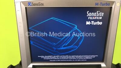 SonoSite M-Turbo Portable Ultrasound Scanner Ref P08189-82 on H-Universal Stand (Powers Up - Memory Card Has Been Removed) * SN WK1RW1 * * Mfd June 2013 * - 3