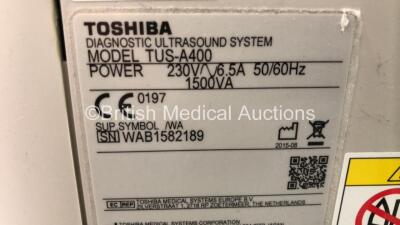 Toshiba Aplio 400 Flat Screen Ultrasound Scanner (Hard Drive Removed) * SN WAB1582189 * * Mfd August 2015 * - 7