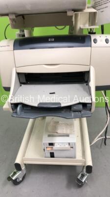 Pie Medical Mediwatch Urosonic Scanner Model 410477 with 1 x Probe on Stand with Mitsubishi Video Copy Processor and Printer (Powers Up) * SN 02090124 * - 6