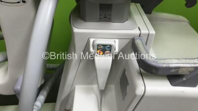 GE OEC 9900 Elite Mobile X-Ray C-Arm with Exposure Hand Switch,VAS 8 Dual Screen Intensifier,Sony Hybrid Graphic Printer UP-990AD and Footswitch (Powers Up with Key - Key Included - Exposure Taken - See Photos - Buttons to Controller Worn) * SN E9-1920 * - 9