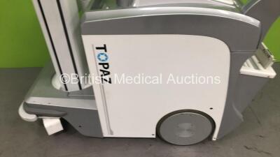 DRGEM Topaz-32D Mobile X-Ray with DRGEM Wireless Digital Flat Panel Detector Model Mano4336W (Powers Up with Key - Key Included - Damage to Machine - See Pictures) *S/N DRK2050132A* **Mfd 05/2020** - 2