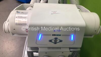 DRGEM Topaz-32D Mobile X-Ray with DRGEM Wireless Digital Flat Panel Detector Model Mano4336W (Powers Up with Key - Key Included - Damage to Machine - See Pictures) *S/N DRK2050132A* **Mfd 05/2020** - 8