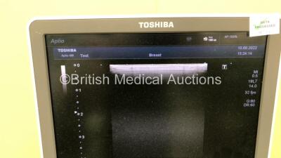 Toshiba Aplio 400 Flat Screen Ultrasound Scanner Software Version AB_V3.00*R005 with 2 x Transducers/Probes (1 x PLT-1204BT * Mfd Sept 2010 * and 1 x PLT-704SBT * Mfd April 2008 *),Footswitch and Sony Digital Graphic Printer UP-D897 (Powers Up-Missing Mo - 5